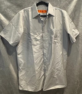 NWOT RED KAP Large Gray Work Shirt Short Sleeve Button Up - Picture 1 of 4
