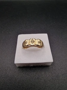 Zigeunerring 9 kt Gold Diamant Stern besetzt 3 Diamanten - Größe P - Bild 1 von 24