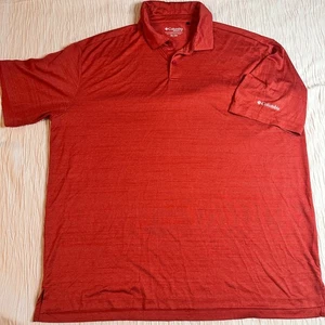 Camisa polo de golf Columbia para hombre 2XL roja rendimiento absorbente de humedad - Imagen 1 de 3