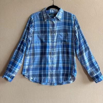 Lauren Ralph Lauren NEW Blue Plaid Button-Down Shirt Lightweight Size L - Image 1 of 4
