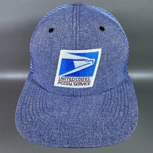 USPS United States Postal Service Hat Blue Snapback Mesh Trucker Cap Made in USA - Picture 1 of 13