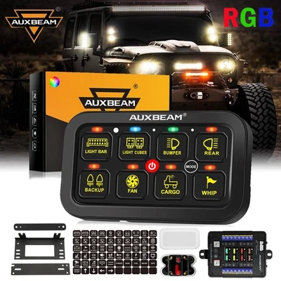 Panel de interruptores AUXBEAM 8 velocidades regulable automático palanca/momentáneo/pulsado para Jeep Foto 1 de 4