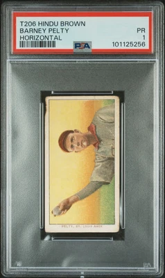 T206 Barney Pelty Horizontal St. Louis PSA 1 Hindú Marrón Espalda Foto 1 de 2