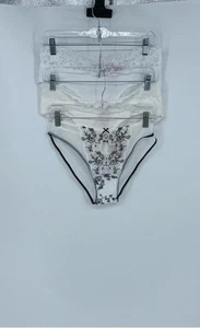 Victoria's Secret Womens Black White Floral Lace Cheeky Panties Size XL Lot Of 3 - Picture 1 of 12