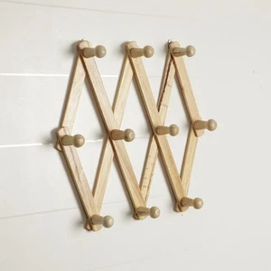 Appendiabiti/Cappotto/Cappello in Bambù da Parete Regolabile 32CM Multiuso - Foto 1 di 7