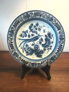 Vintage Koninklijke Goedewaagen Blaun Delft Holland Wall Plate Paradise Bird 8" - Picture 1 of 5