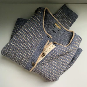 Woolrich Wool Chunky Knit Geo Cottage Button Up Sweater Cardigan M Embroidered - Picture 1 of 9