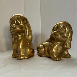 Vintage Messing 1 Paar Schlappohrhunde - Bild 1 von 3