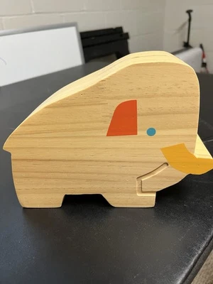 Banco de ahorros de madera para mamuts niños ahorran cambio y facturas fomentan el ahorro Foto 1 de 2