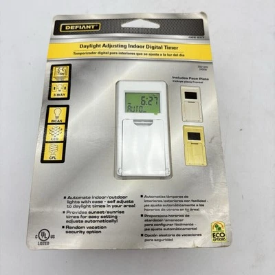 Defiant Daylight Adjusting Indoor Digital Timer 469 637 New Sealed Programmable - Image 1 of 4