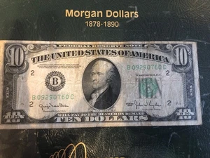 $10 Hamilton 1950 Fed Reserve Note - Picture 1 of 2