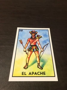 NEUE UNBESPIELTE KUNST 4 X 6 POSTKARTE - EL APACHE # 38 - MEXIKANISCHE LOTERIEN - Bild 1 von 2