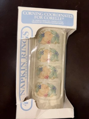 Corelle Napkin Rings Vintage Corning Coordinates Gemco New NOS Abundance - Image 1 of 4