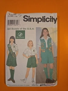 SIMPLICITY PATTERN  7776 GIRL SCOUTS' PLUS VEST, BLOUSE, SKIRT SHORTS, CULOTTES - Picture 1 of 4