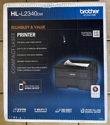 New Brother HL-L2340DW Wireless Compact Laser Printer - Image 1 of 4