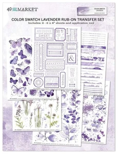 49 AND MARKET Color Swatch: Lavender Rub-Ons 6"X8" 6/Sheets, Multicolor - Picture 1 of 1