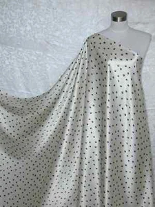 New 100% Pure Silk Charmeuse Fabric Ivory Black Brown Per Yard - Picture 1 of 2
