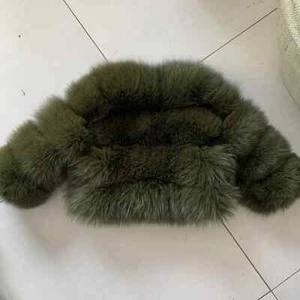 Children's Fur Jacket Real Fox Fur for Girls and Boys Aged 1-13 Years Old Kids - Picture 1 of 40