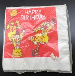 Vintage Clown Napkins 1979 Happy Birthday Decoupage American Greetings 20ct - Picture 1 of 6