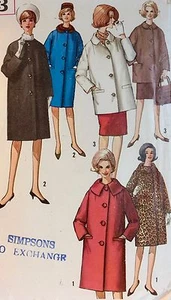 1960s 'SIMPLICITY' COAT / JACKET PATTERN 5103 SIZE JUNIOR 9 - 30 1/2" - Picture 1 of 2