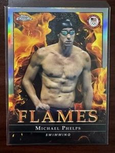2024 Topps Chrome U.S. Olympic Flames #F-9 Michael Phelps - Picture 1 of 2