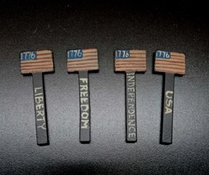 Primitive Crackle Kühlschrankmagnete 1776 amerikanische Flagge Americana Wohndeko - Bild 1 von 5