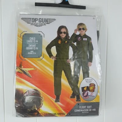 Disfraz de traje de vuelo unisex Top Gun para niños grande 12-14 Foto 1 de 4