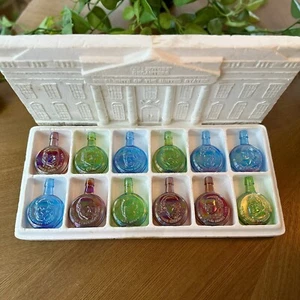 1971 Wheaton Glas 12 Präsidenten Mini Sammler Dekanter irisierende Knospe Vasen - Bild 1 von 11