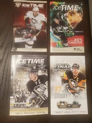Pittsburgh Penguins Ice Time Game Programs Lot - 2 Sydney Crosby - Stanley cup  - Image 1 of 2