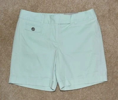 New Womens Ann Taylor Sz 0 Shorts Signature Green Cotton Khaki Chino - Image 1 of 3
