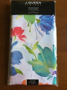 J Queen Set of 8 Indoor Outdoor Napkins Floral Print Midori  18 x 18" NEW - Picture 1 of 6