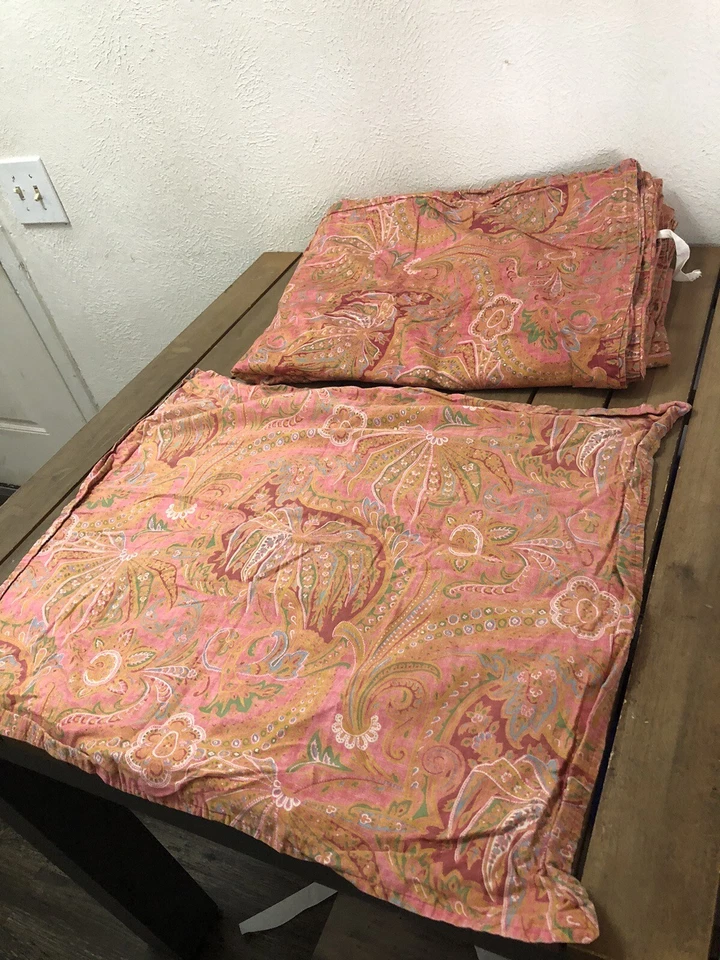 VNT Ralph Lauren Village Mews Paisley Twin Duvet Cover & Standard Sham Pink 2pc - Image 1 of 4