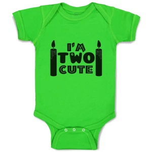 Baby Bodysuit I Am 2 Cute Candles Funny Cotton Boy & Girl Baby Clothes - Picture 1 of 21