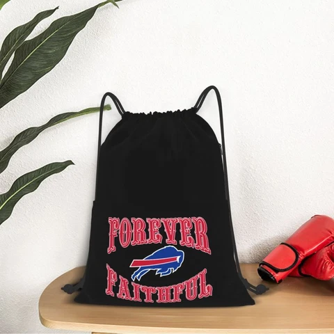 Forever Faithful Buffalo Bills Drawstring Backpack Waterproof & Light Cover