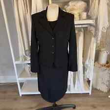 Amanda Smith Suits women's sz. 12 black three piece skirt & top suit set #2217