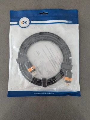 NEW Cable Matters 6ft DisplayPort to DisplayPort Cable PN: 102005-6 - Image 1 of 2