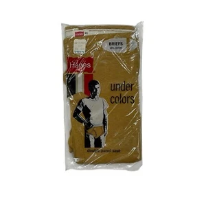 Vintage Hanes Double Panel Seat Briefs 100% Cotton NIP Size 38 USA Gold - Picture 1 of 7