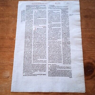 Original 2farbig Gedrucktes Blatt Vierspaltiger Jura-Text Von Ca.1551 Lyon  • 38€