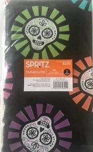 Halloween Sugar Skull Plastic Tablecloth Size 54 X 108 “ New Day Of The Dead - Picture 1 of 3