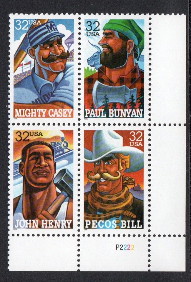 ALLYS STAMPS US Plate Block Scott #3083-6 32c Folk Heroes [4] MNH [STK] - Image 1 of 1