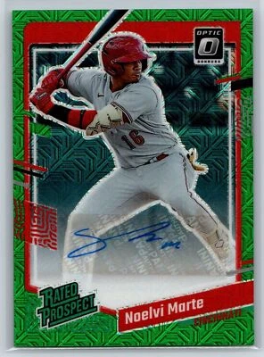2023 Donruss Optic Noelvi Marte Rookie Auto Green Mojo Prizm #/15 Reds RC - Image 1 of 2