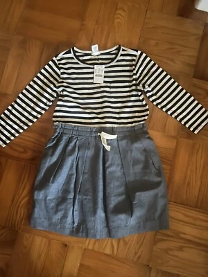 NWT Crewcuts navy/white Top w/chambray Bottom Dress-sz 10 - Image 1 of 4