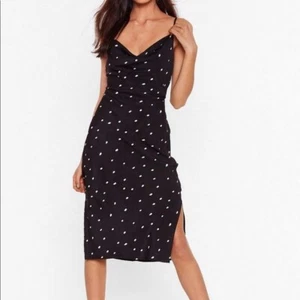BNWT Nasty Gal - Polka Dot Fitted Midi Slit Dress - Picture 1 of 11