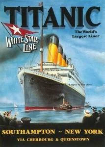 Titanic Ad PHOTO White Star Line Advertisement Disaster Sinking 1912 Poster Pic - Picture 1 of 2