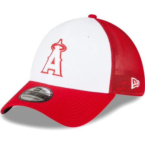 Men's New Era  Red/White Los Angeles Angels 2023 On-Field Batting Practice Cover