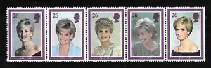 MNH 1998 Great Britain UK Princess Diana of Wales Set Strip of 5 Stamps # 1795a - Bild 1 von 1