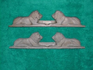 VINTAGE ALUMINUM CAST DOUBLE LIONS 16 3/8"L GATE/FENCE TOPPER FINIAL CHAIN LINK - Picture 1 of 10