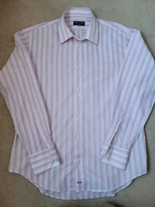 Eden Park Mens Slim Striped Pink Shirt 16.5 - Picture 1 of 7