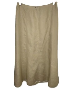 Vintage Talbots 100% Linen Skirt Size 4 Khaki Womens A-line - Picture 1 of 12