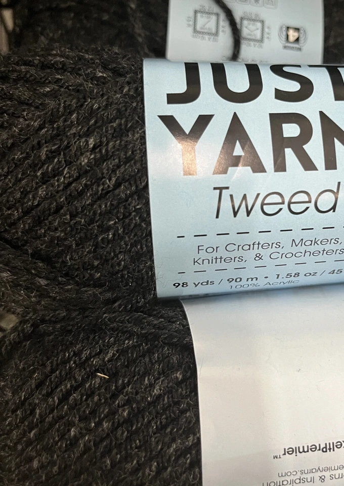 Lote de 6 hilos acrílicos Worsted Premier Just Yarn Tweed gris Foto 1 de 1